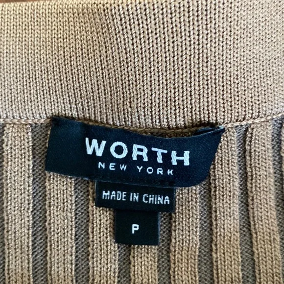 WORTH New York Knit Pleated Midi Skort Camel Tan Size Small - Picture 3 of 6